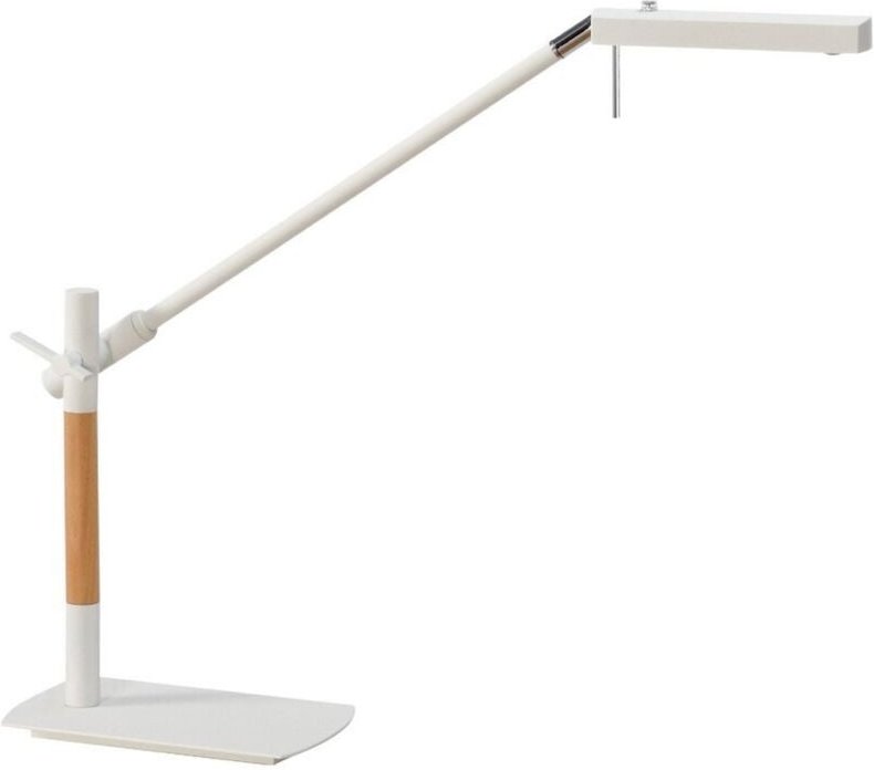 Inspired Mantra - Phuket - Tischleuchte 1 Light 7W LED 3000K, 600lm, Mattweiß, Buche, Chrom poliert