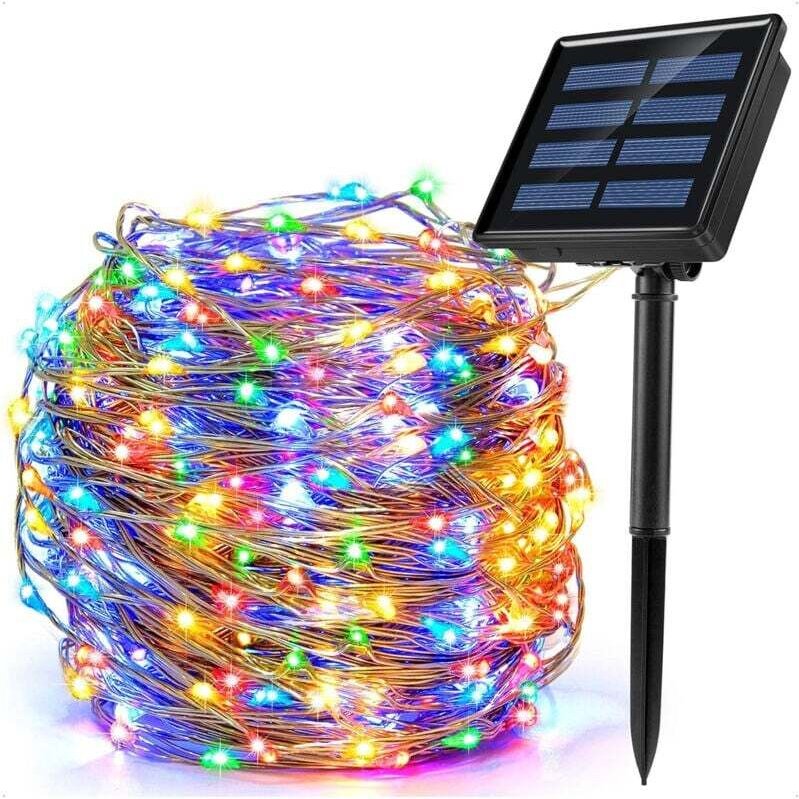 Gabrielle Solar-Lichterkette für den Außenbereich, 200 LEDs, 8 Modi, 22 m, Solar-Weihnachtslicht-Dekoration, IP65, wasse...