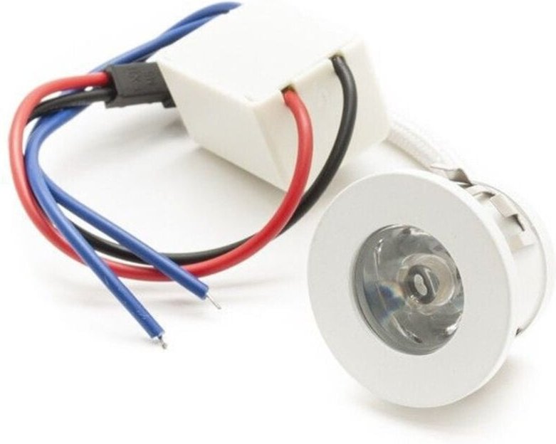 Thumbnail - Trade Shop Traesio - Trade Shop - led faretto incasso 1 watt bianco punto luce segnapassi luce rossa mit driver -