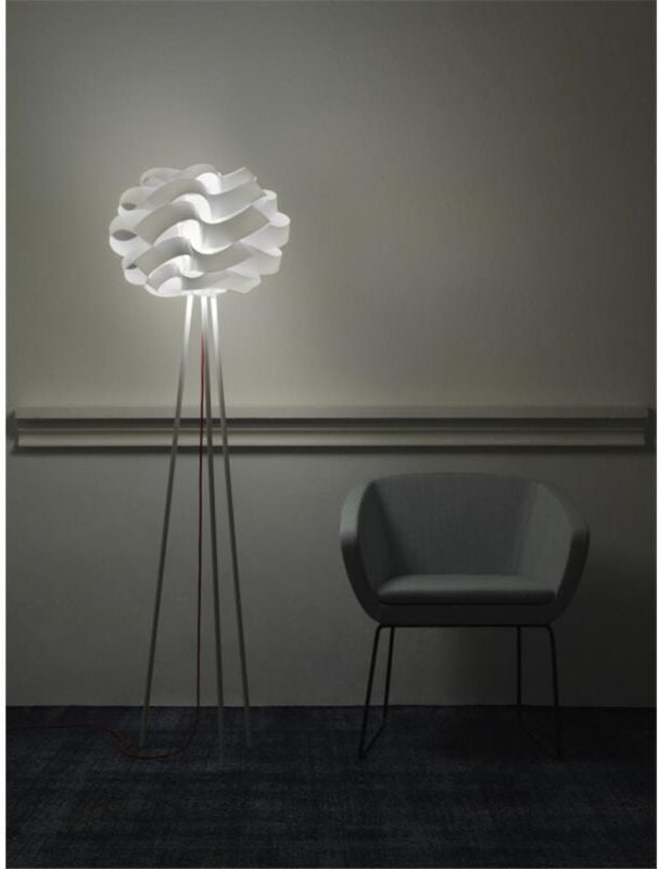 Linea Zero - cloud Weiße dreibeinige Stehlampe Durchmesser 50x H160 cm
