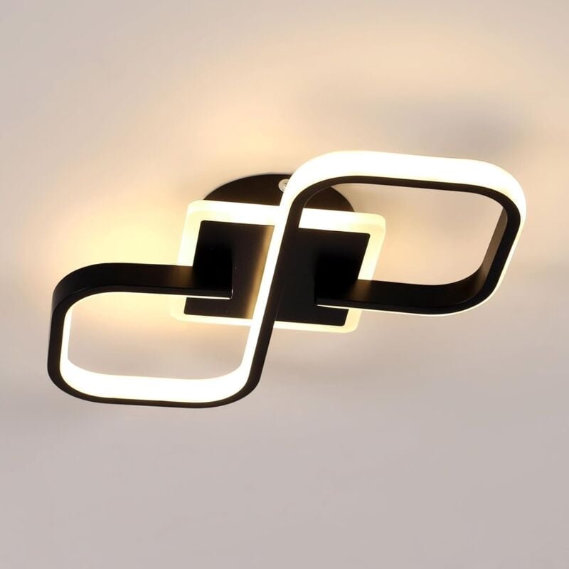 Moderne LED-Deckenleuchte Wohnzimmer 30W 4050LM, Schwarze LED-Deckenleuchte, 40,5CM Quadratische Acryl-LED-Deckenbeleuch...