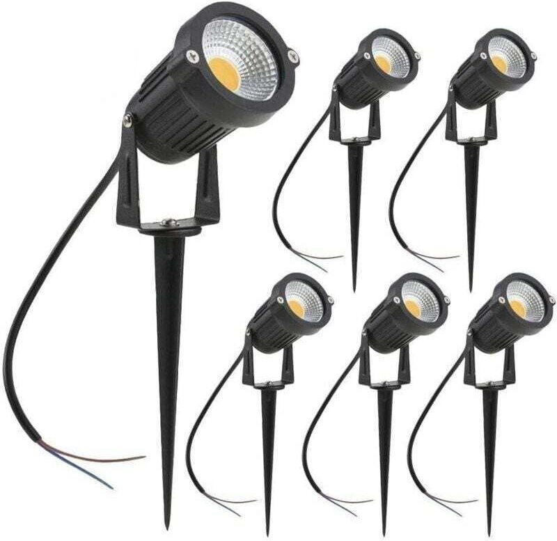 LED-Außenstrahler, 3 W, warmweiß (3000 K), 1440 lm, mit Erdspießen, IP65 wasserdicht, für Garten, Wege und Terrasse [Ene...