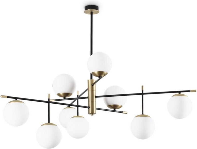 Ideal Lux - gourmet 9 Light Globe Multi Arm Halbbündige Deckenleuchte Schwarz