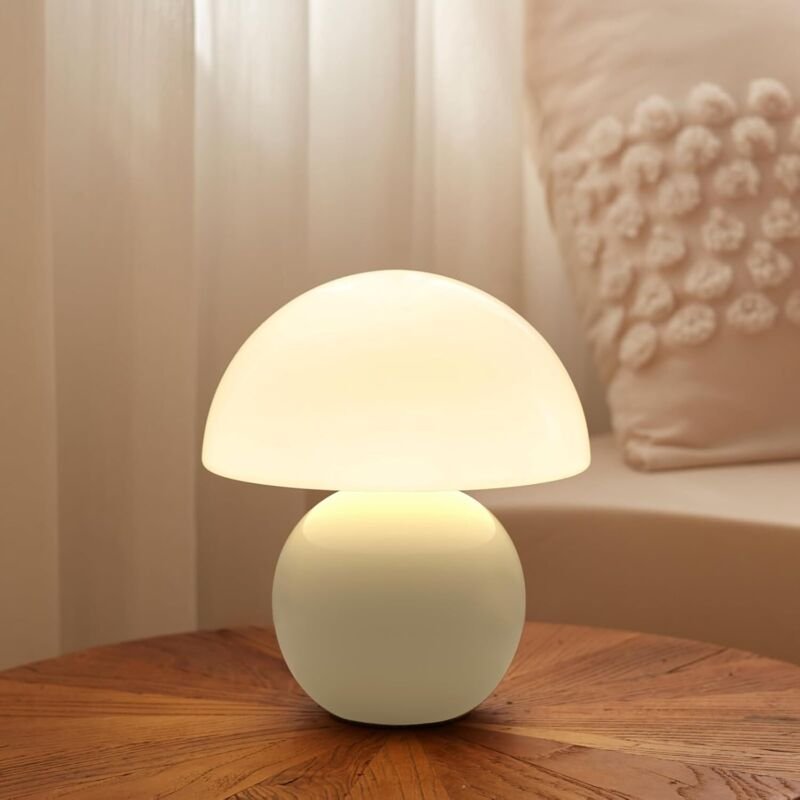 Pilz Nachttischlampe Tischlampe, Led Dimmbar Tischleuchte Deko Wohnzimmer, Schlafzimmer Tischlampen, Mushroom Bedside Ta...