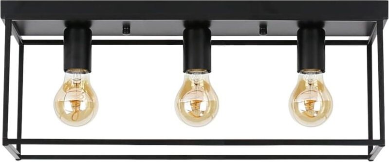 Deckenleuchte E27 Deckenlampe Vintage - Schwarz industrial Schlafzimmerlampe für Wohnzimmer Esszimmer Retro Lampe aus Me...
