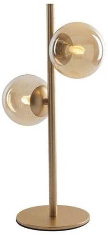 Licht-erlebnisse - Tischleuchte Messing dekorativ 23 cm Glas Metall Tischlampe