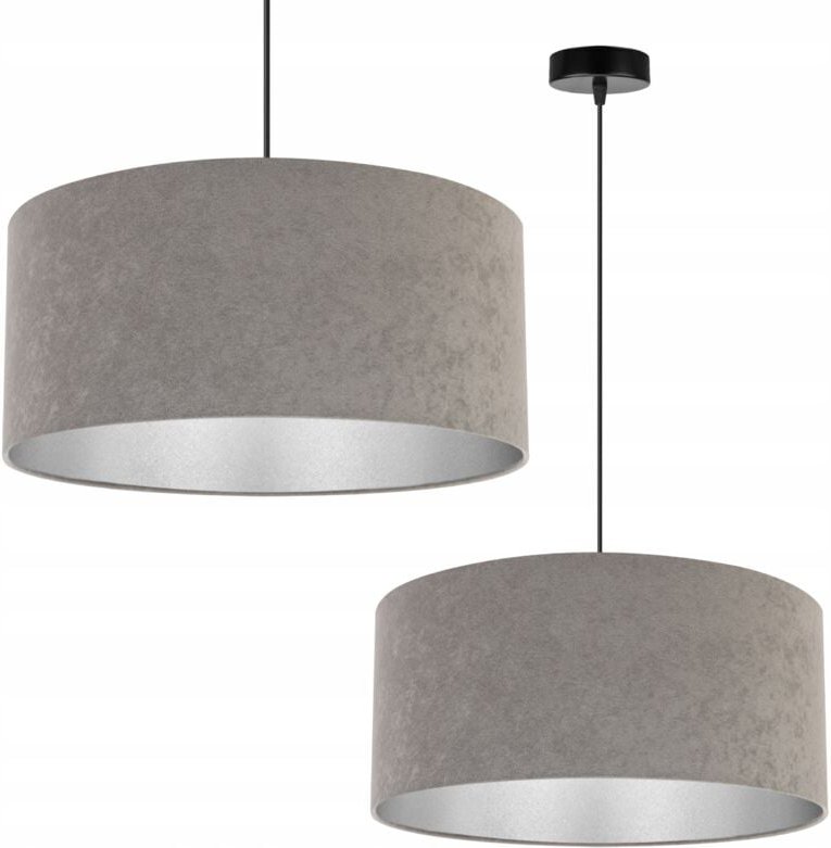 Hängelampe, Deckenleuchter, Chrom, Samtlampenschirm