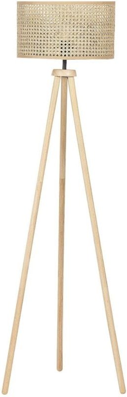 Thumbnail - Beliani - Stehlampe Naturfarben Rattan 150 cm Hoch Trommelform Tripod Dreibein Stativ Lampe Boho Modern für Wohnzimmer S...
