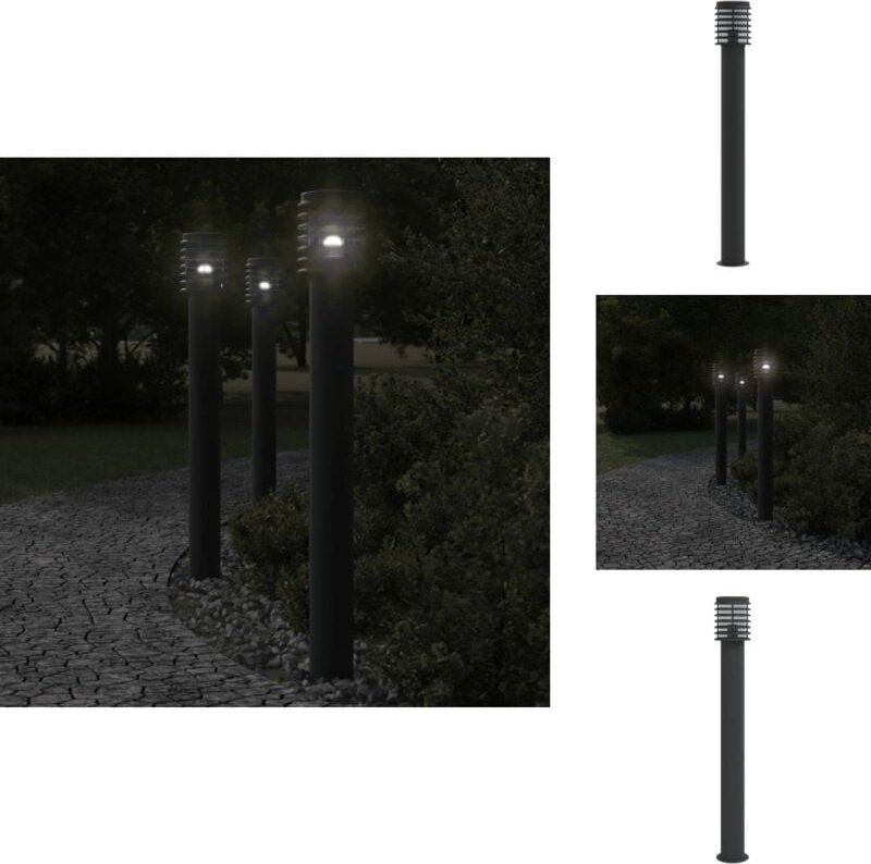 Wegeleuchte Schwarz 110 cm Edelstahl - Outdoor-Beleuchtung - Gartenlampe - Wegleuchte - Edelstahl Lampe - led Lampen