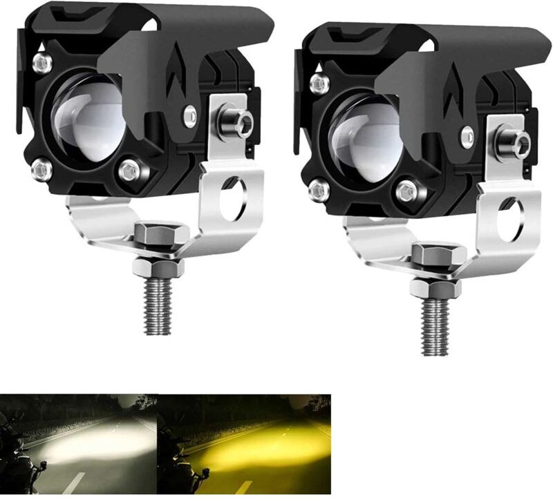 Stück LED-Zusatzscheinwerfer, 60 W, 6000 lm, zweifarbig (Bernstein/Gelb/Weiß), Offroad-LED-Scheinwerfer, Nebelscheinwerf...