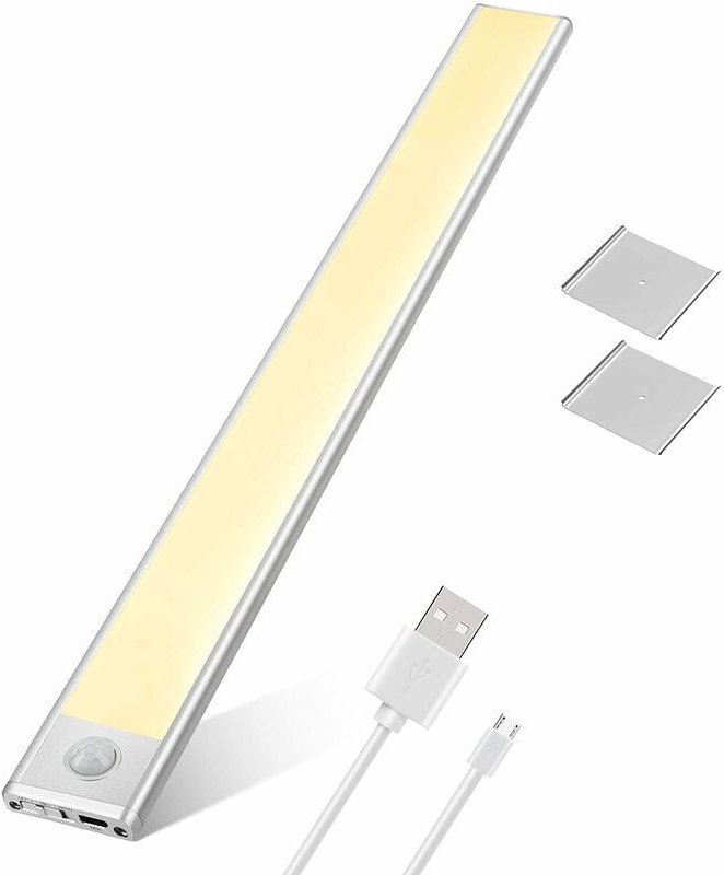 LED Unterschrankleuchte 76 LED Wiederaufladbare Schrankbeleuchtung mit Bewegungsmelder USB Akku Schrankbeleuchtung Küche...