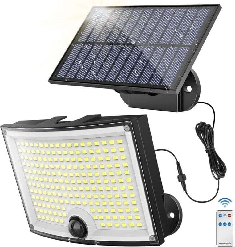 Ulisem Solarlampe für den Außenbereich, Bewegungsmelder, 202 LEDs, 3 Modi, 210 °, Beleuchtung, IP65, Solarleuchte für de...