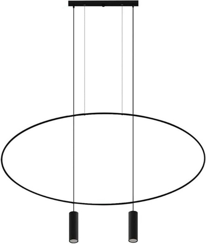 Ledbox - Deckenlampe Pendellampe Esszimmerleuchte Hängelampe led Schwarz Stahl 2-Flammig