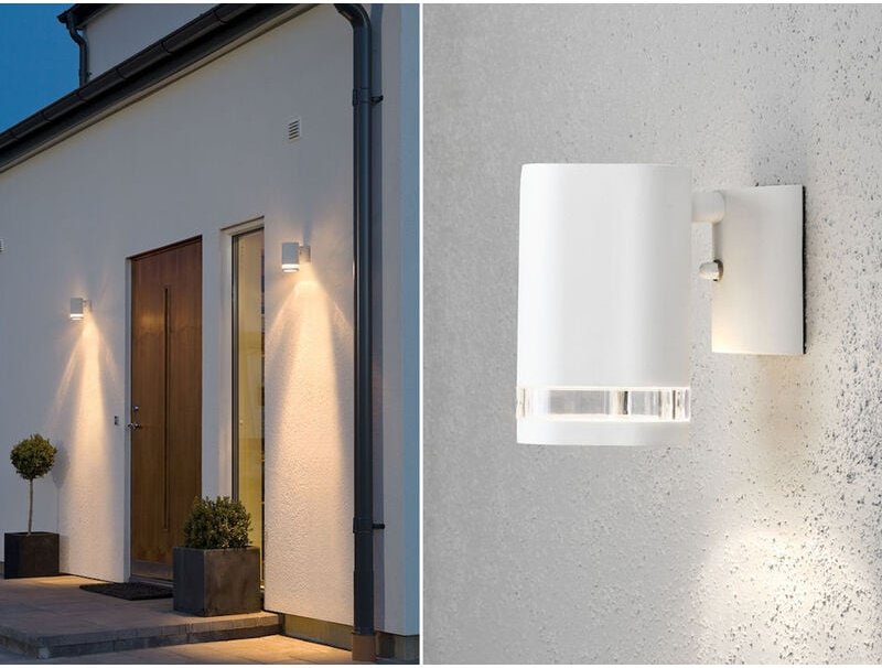 Konstsmide - 2er-Set Aluminium Wandleuchte modena weiß, GU10, Höhe 13,5 cm, IP44