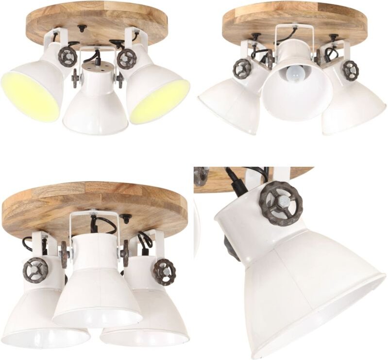 Deckenlampe Industriestil 25 W Weiß 42x27 cm E27 - Industrielampen - Deckenleuchten - Wohnraumbeleuchtung - Esszimmerlam...