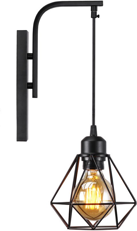 E27 Wandleuchte MetallRetro Industrielle Diamantkäfig Wandlampe Schlafzimmer Wohnzimmer