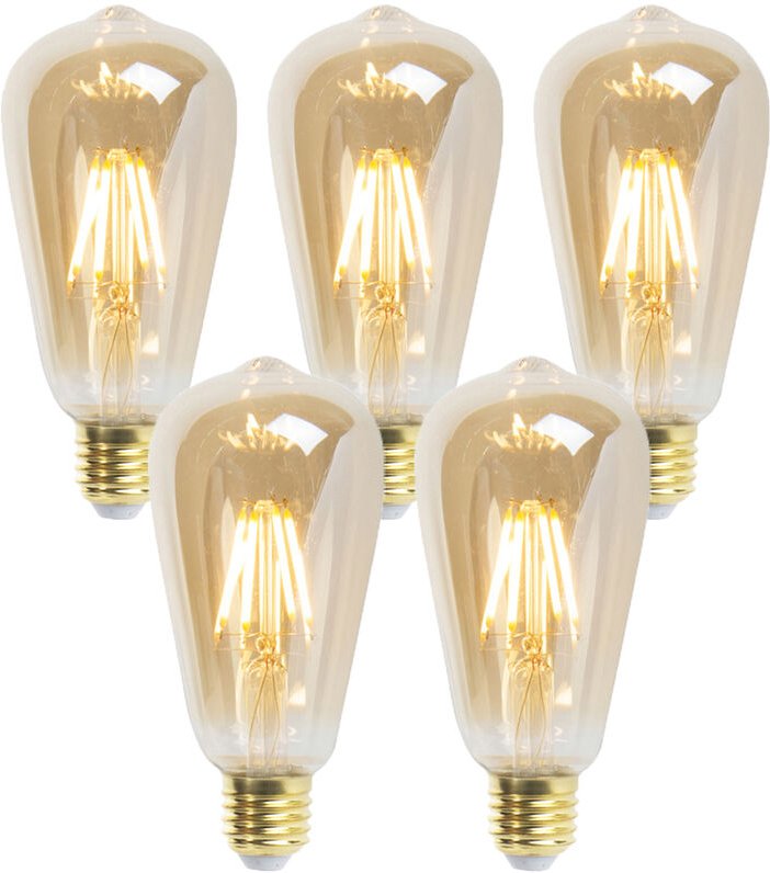 Luedd - Set mit 5 E27 dimmbaren LED-Lampen ST64 Goldline 5W 380 lm 2200K