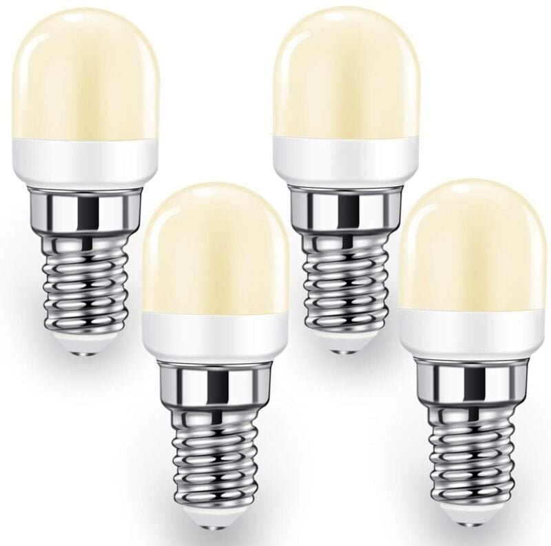 E14 LED-Kühlschranklampe, 1,5 W, entspricht einer 15-W-Glühbirne, warmweiß (2700 K), Nähmaschinenfassung, 220–240 V, 4er...