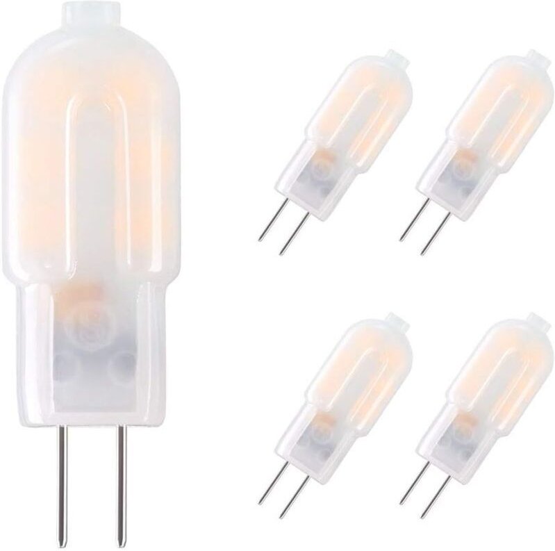 Aougo - G4-LED-Glühbirne, 5er-Pack, 15-W-äquivalente Halogen-Glühbirnen, 2-W-G4-LED-Glühbirne, sparsam für Haubenglühbir...