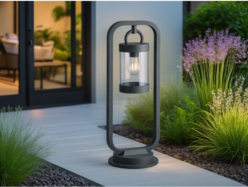 Thumbnail - Meinewunschleuchte - led Wegeleuchte Landhausstil, Laterne in Anthrazit, Höhe 60cm