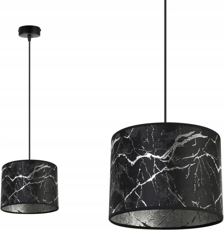 Thumbnail - Deckenlampe, silberner Marmorlampenschirm