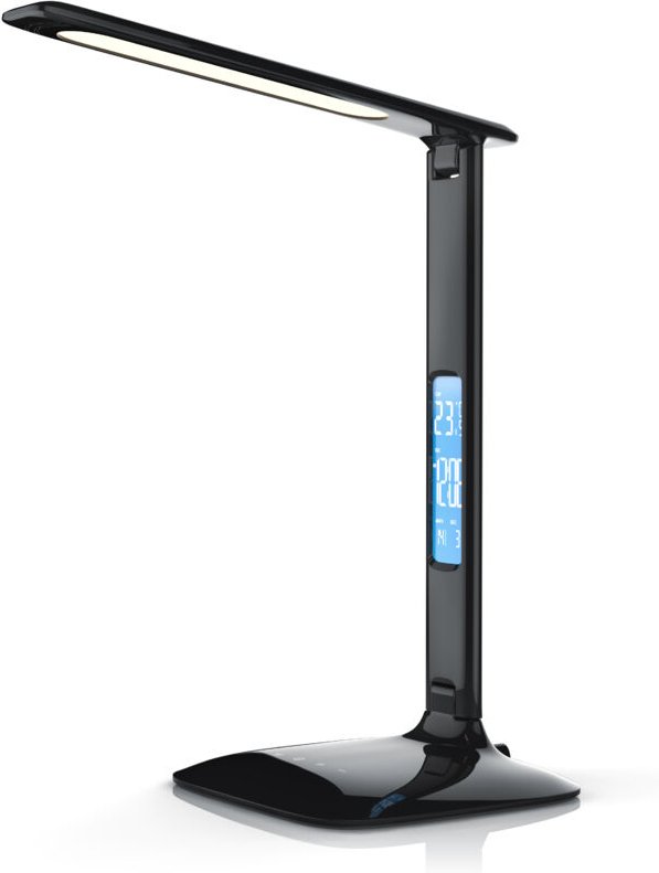 Schreibtischlampe, led, Dimmbar, Farbwechsel, Temperatur-, Alarm- & Kalenderfunktion, Tischlampe - Brandson