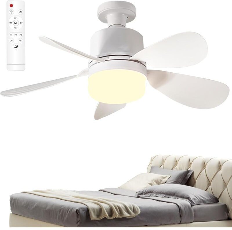 Deckenventilator mit Licht und Fernbedienung. Intelligenter Deckenventilator im Landhausstil mit LED-Fernbedienung und s...