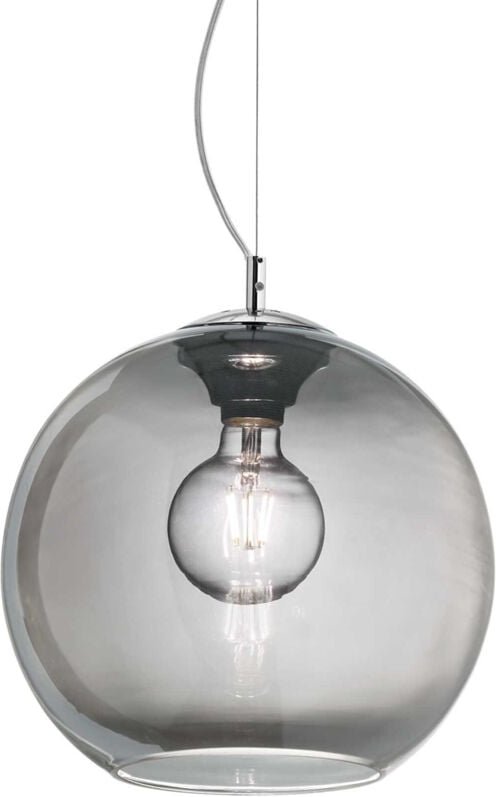Ideal Lux - Nemo - 1 Light Medium Dome Deckenanhänger Grau, Smokey, E27