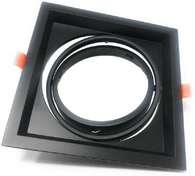 Trade Shop Traesio - Trade Shop - incasso AR111 quadrato support für farettiilluminierung P-AR111-1 - Schwarz