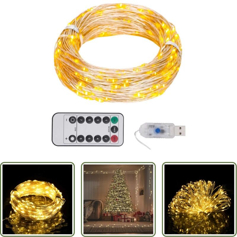 Weihnachtsbeleuchtung - LED-Lichterkette mit 300 LEDs Warmweiß 30 m