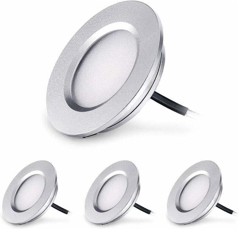 Fei Yu LED-Einbaustrahler, extra flach, 3 W, 12 V, runde LED-Einbauleuchte, dimmbar, 240 Lumen, warmweiß, IP44, für Bade...
