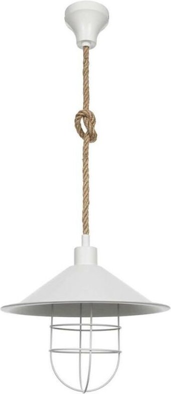 Bulut Deckenleuchte ASZ0631 aus weißem Metall und Juteseil