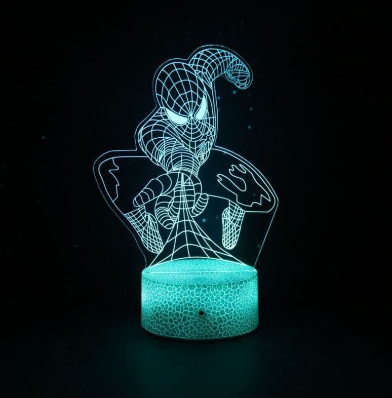 3D-Superhelden-Nachtlicht Spiderman-Spielzeug für Jungen, Nachtlicht für Weihnachten oder Geburtstagsfeiern für Kinder, ...