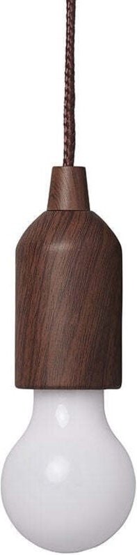 Retrolampe holzmotiv mit kordel 90cm