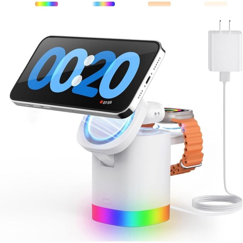 【Magnetische Ladestation für APPLE WATCH】JoyGeek Wireless Charging Stand für Mag-Safe Charger Mehrere Geräte - für iPhon...