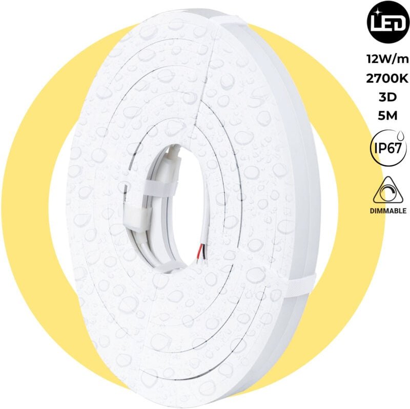 Barcelona Led - Flexibles 3D-LED-Neon 24V dc - 16x16mm - 5 Meter - Komplette Kit