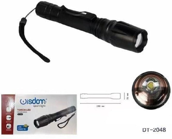 Trade Shop Traesio - Trade Shop - round led recaricabile cree T6 luce regulable casa excursionen DT-2048 -