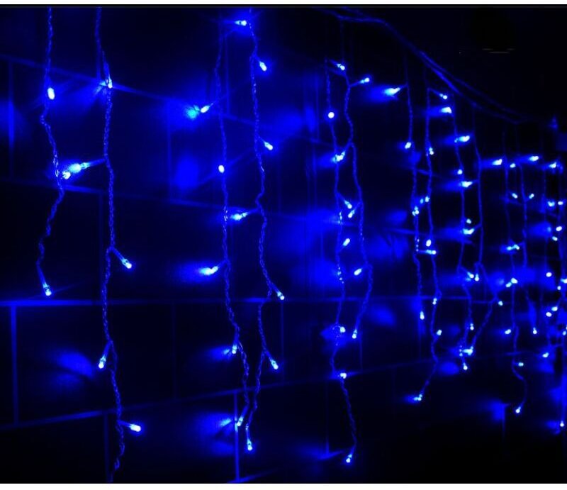 216 LEDs, 5 Meter lange Lichterkette mit Eiszapfenmotiv, 8 Modi, verbindbarer Lichtervorhang