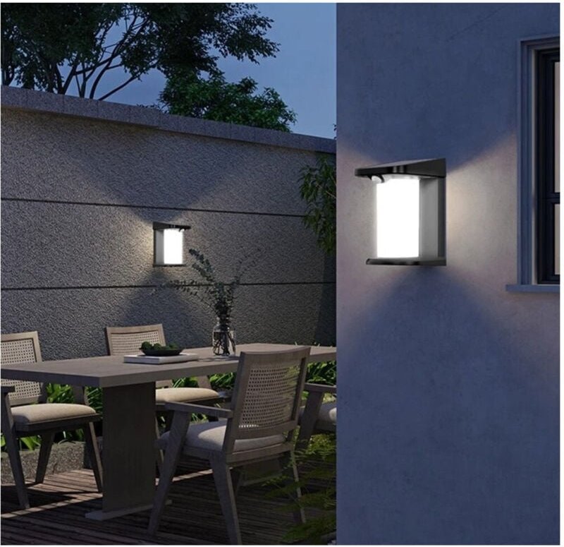 Trade Shop Traesio - Trade Shop - LED-Wandleuchte 3000K 6500K Solarpanel Bewegungsmelder YH0619-PIR -