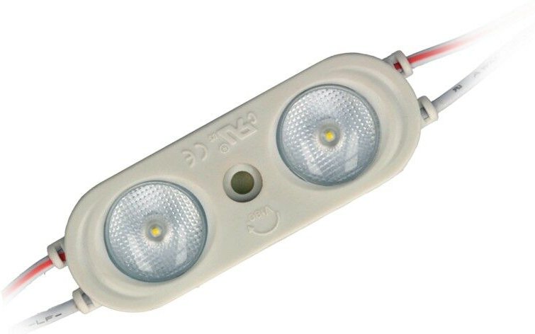 100x 12V dc 2-LED Modul 2W Kaltweiß 190lm smd 2835 IP65 Wasserdicht 170° Abstrahlwinkel 6221mm für led Beleuchtung, diy,...