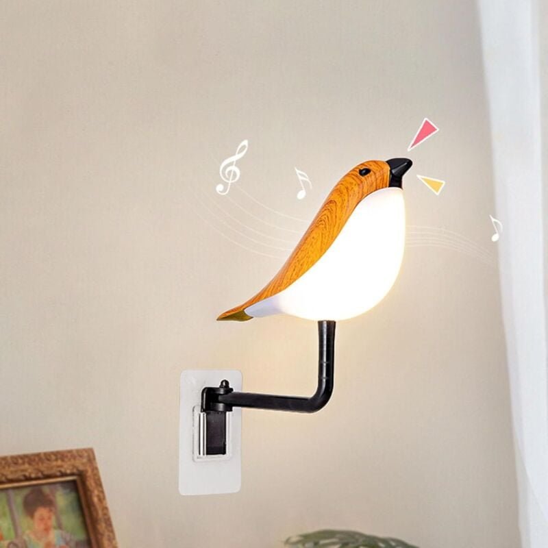 Lampe de bureau en forme d'oiseau, rechargeable par USB, avec effets sonores, veilleuse de chambre, livrée avec télécomm...