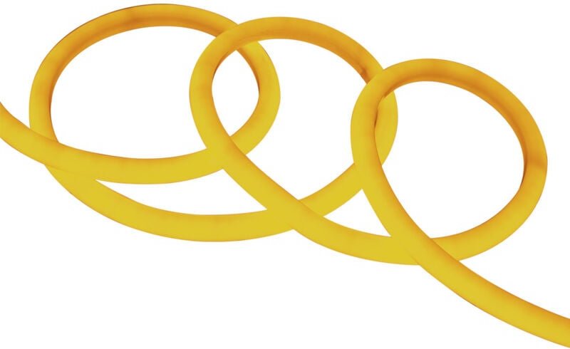 LED-Streifen Neon Dimmbar 220V AC 120 LED/m Rund 360 Gelb IP67 nach Mass Schnitt alle 100 cm 10 m