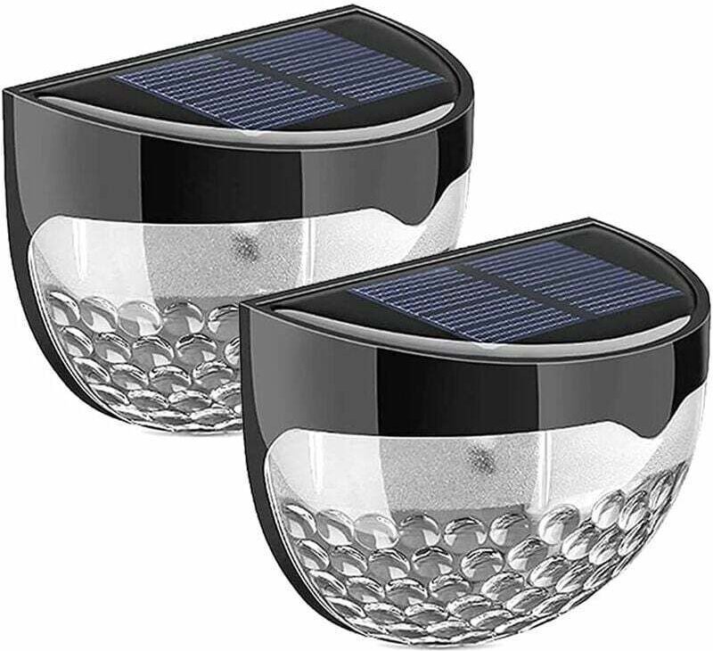 Set mit 2 kabellosen Solarleuchten für Zäune und Mauern, wasserdichte, solarbetriebene Außenleuchten, dekorative LED-Leu...