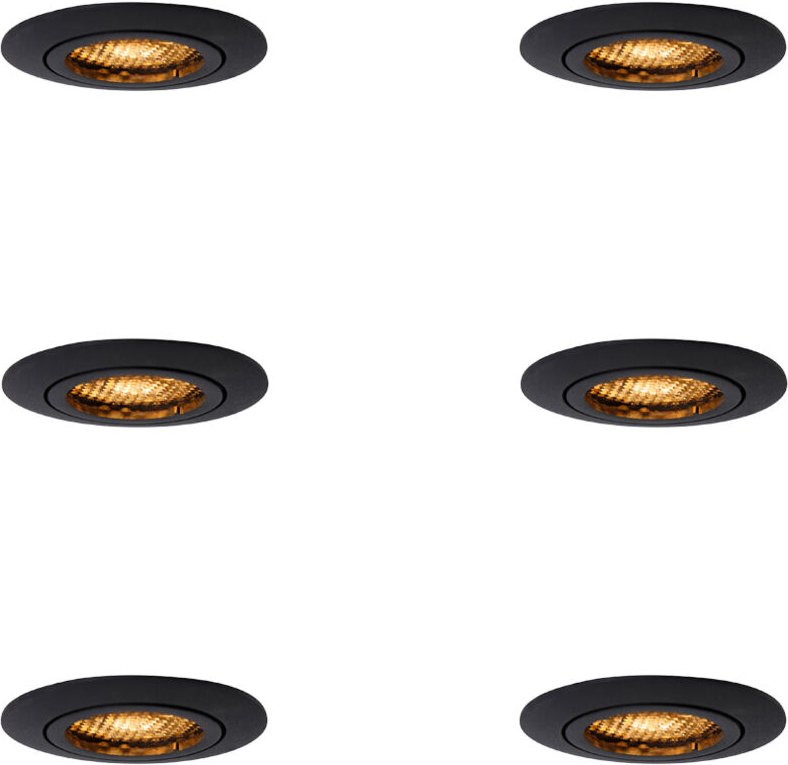 Set mit 6 Einbaustrahlern schwarz verstellbar - Ude Honey
