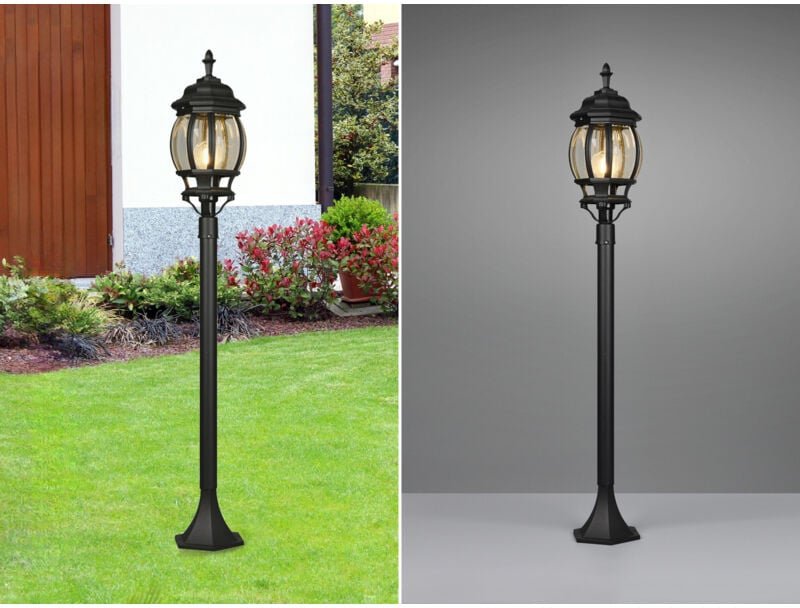 Wegeleuchte ELVO nostalgische Laterne, Aluminium Schwarz Höhe 100cm