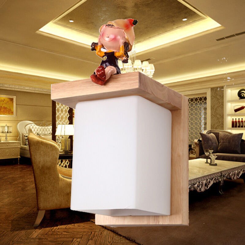 Lightess led Wandleuchte Innen Kreativ Wandlampe Innen led Holzlampe Up and Down Wandbeleuchtung für Kinderzimmer Treppe...