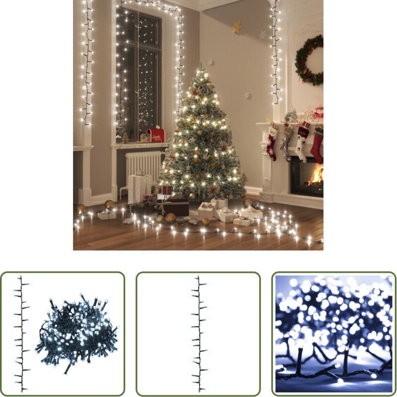 LED-Lichterkette - LED-Lichterkette mit 2000 LEDs Kaltweiß 45 m PVC
