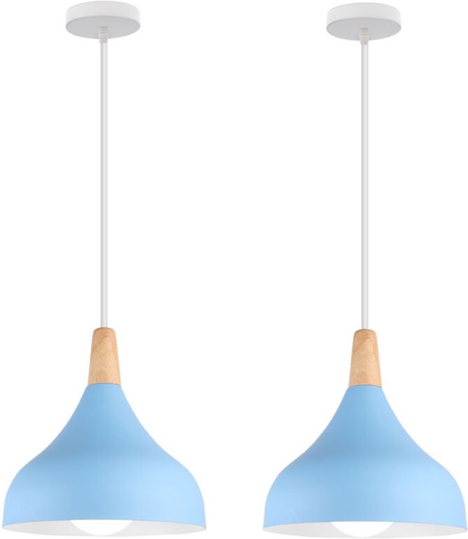Pendelleuchte Moderne Tropfenförmig Hut E27 Hängelampe Retro Metall Holz Hängeleuchte für Schlafzimmer Esszimmer Küche W...