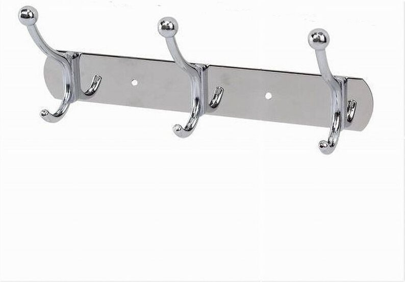 Trade Shop Traesio - Trade Shop - mehrzweck-kleiderbügel mit 3 haken, chrompolsterung, 24,5 cm 52670 -