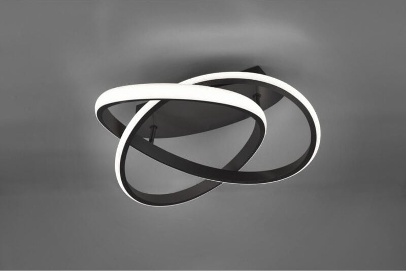 Iperbriko - Course Deckenleuchte Anthrazit Spiral Led 18w Dimmbar Ø45 cm Trio Lighting